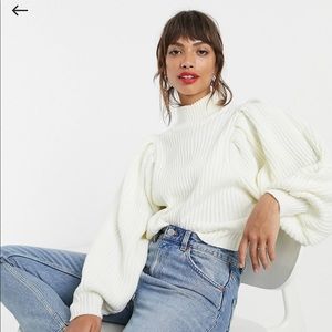 ASOS Chunky Knit Sweater with Volume Sleeves